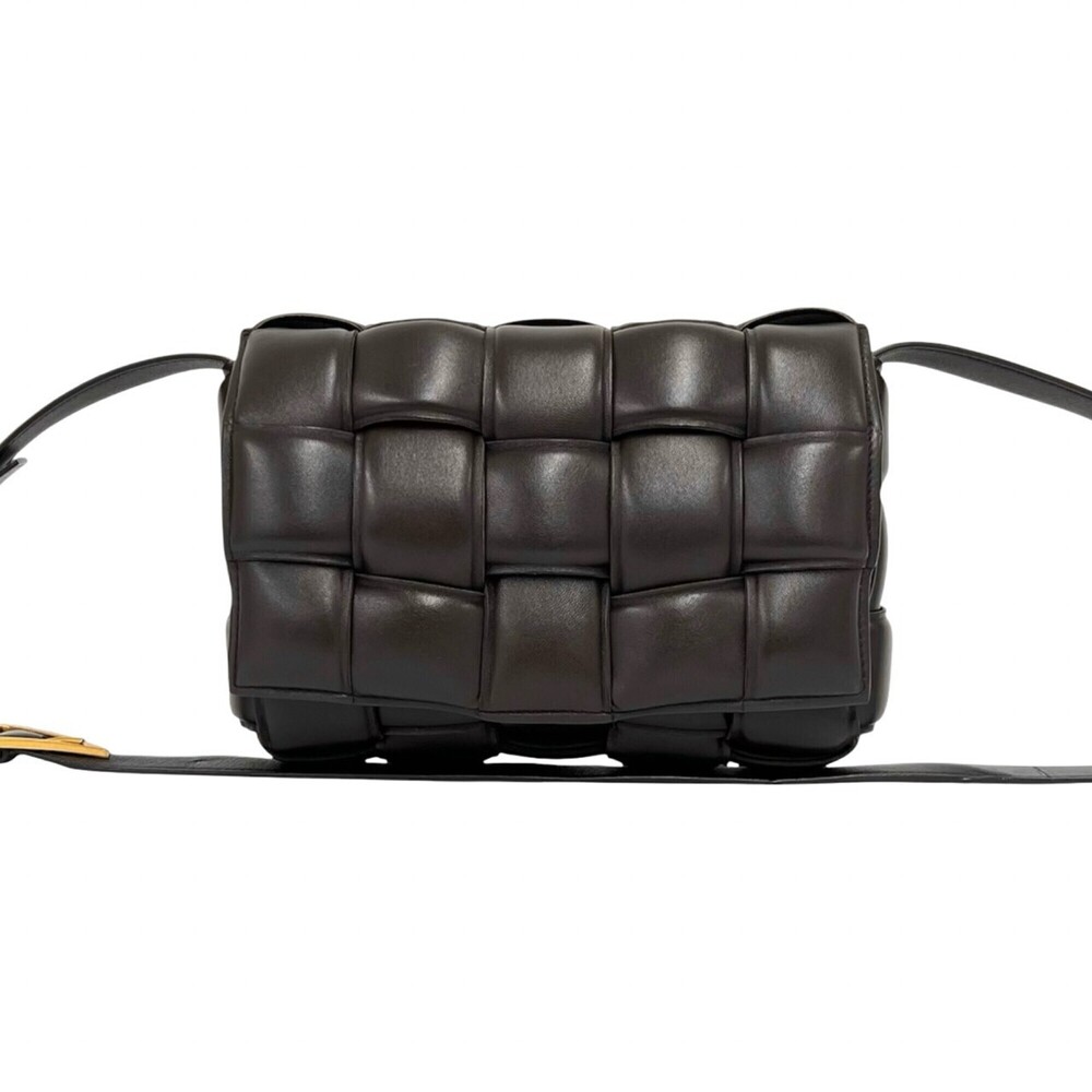 BOTTEGA VENETA Padded Cassette Leather Shoulder Bag/Crossbody Bag, Brown, 21886